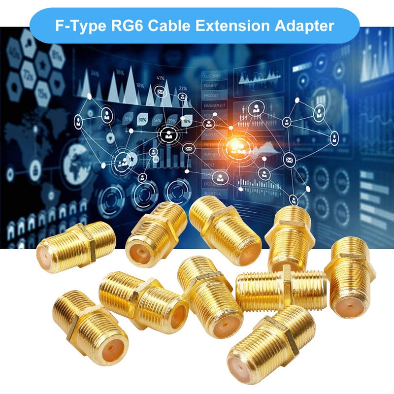 SAISN Coaxial Cable Connector F-Type RG6 Cable Extension Adapter (Pack of 20) - Image 5